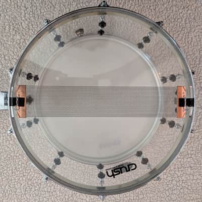 Crush 7 x 14" Acrylic Snare Drum 2014 - 2015 - Clear Acrylic with Chrome Hardware image 5