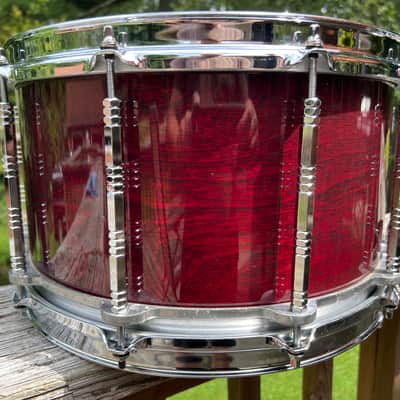 Pearl BC-814ED Free Floating 8” Birch snare 1984 - Cherry image 9
