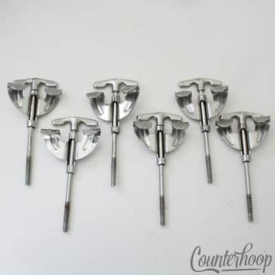 *Pearl 6x Bow-Tie 4 1/8"Bass Drum Tension T-Rods+Claws Japan Vintage 70s Chrome* image 2