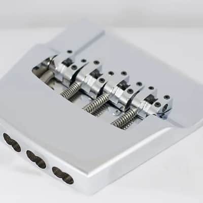 Hipshot Brass 4 String Bass Bridge For Rickenbacker Chrome image 4