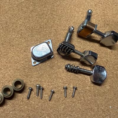 Fender  F Tuners-Tuning Machines- Chrome- Parts + pieces 1967-1974 -Strat Tele image 6