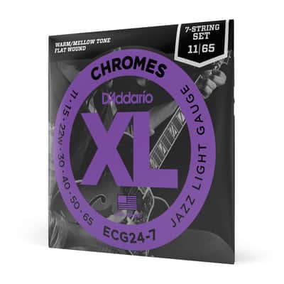 D'Addario ECG24 - 7 String Electric Guitar Strings Chromes - Jazz - Light - 1 Set image 1