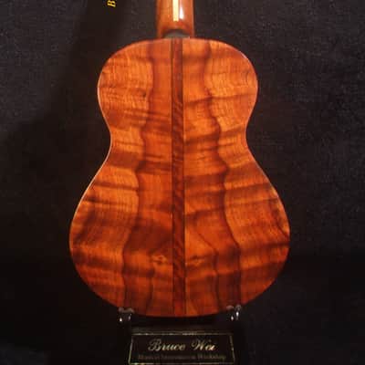 Handmade Tenor Ukulele, Solid Hawaiian Koa, Angel, Dove Inlay, Soft-bag, Bruce Wei UG17-3066 image 4