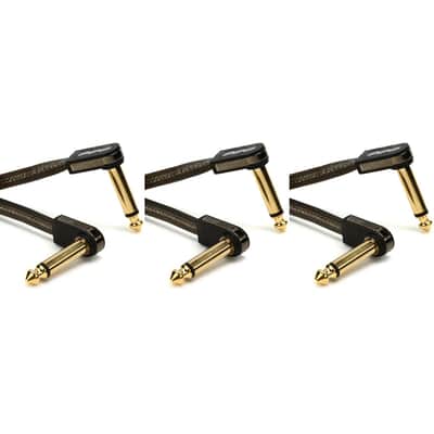 EBS HP-10 High Performance Flat Patch Cable - Right Angle to Right Angle - 3.94 inch (3-Pack) image 1