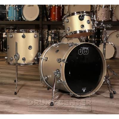 Used DW Performance 3pc Drum Set 18/12/14 Hard Satin Gold Mist - Excellent image 1