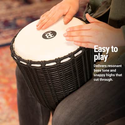 Meinl Percussion HDJ3-M Black River Series Headliner Rope Tuned Djembe, Medium: 10-Inch Diameter image 2