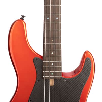 Brubaker JXB-4 Standard Bass Guitar, Tangerine Metallic - Mint Open Box image 5