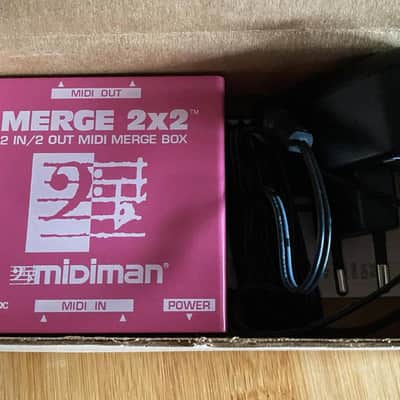 Midiman Merge 2x2 MIDI Merge Box – 2 In / 2 Out – Excellent Condition w/ Power Supply image 2