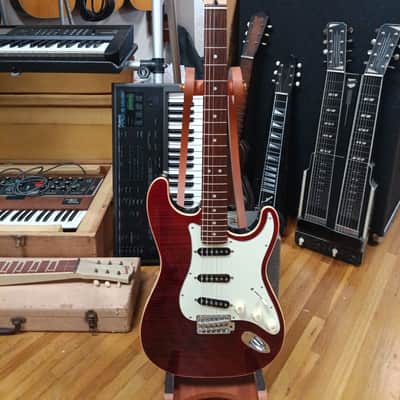 Fender Limited Edition Aerodyne Classic Stratocaster with Flame Maple Top 2019 - Crimson Red Transparent image 1