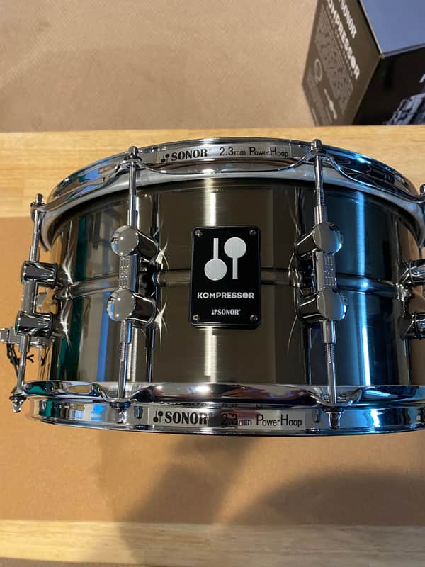 Sonor Kompressor 14x6.5" Brass Snare Drum - Black Nickel - New image 1