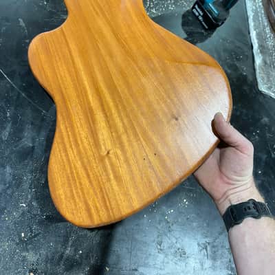 Sand hill customs  - Iowa farm house textured redwood & mahogany - Jazzmaster style barncaster  2024 - Oil finish and poly image 4