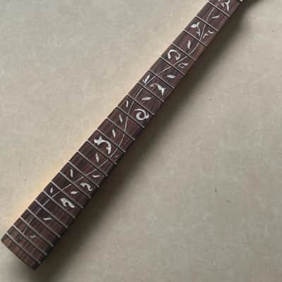 Gloss 22fret Rosewood vine Inlay Electric Yellow  guitar neck parts Replace image 4