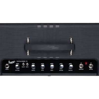 Supro Delta King 12 15 Watt 1 x 12" Tube Combo Amp - Black with Black Stripes image 3