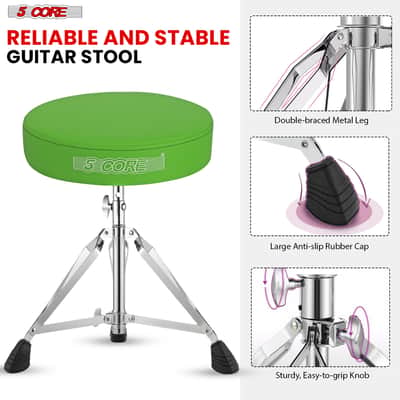 5 Core Drum Throne 3" Padded Drum Seat Height Adjustable Drumming Chair for Practice and Performance image 1