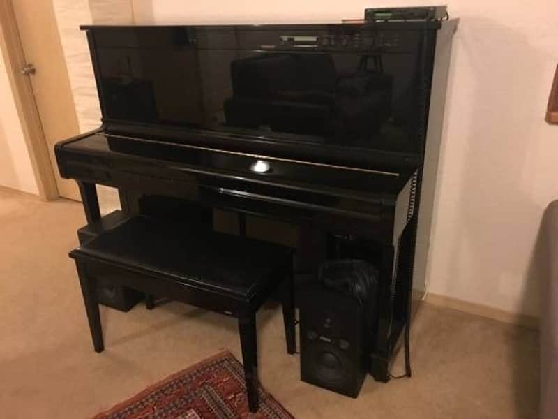 Yamaha MX100 II Disklavier Pre-Owned Upright Player Piano (U1) Watch videos 1994 Polished Ebony image 1