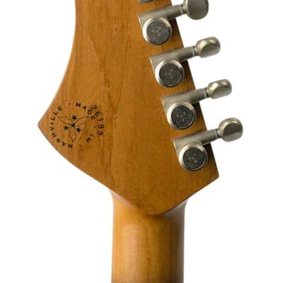 New Novo Miris J-Custom Lightly Distressed Candy Apple Orange w/Lollar Gold Foil Pickups #26199 image 6
