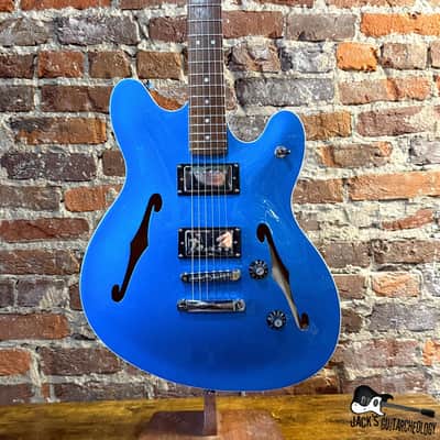 Squier Limited Edition Affinity Series Starcaster Deluxe Semi-Hollow Electric Guitar (2020s - Lake Placid Blue) image 1