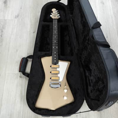 Mint Ernie Ball Music Man St. Vincent Goldie Guitar, Ebony Fingerboard, Roasted Maple Neck, Cashmere image 10