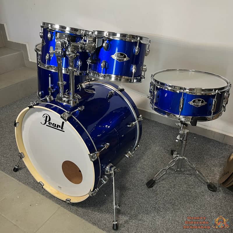 Pearl Export 20,10,12,14 + 14 Drum Kit - Mid. blue image 1