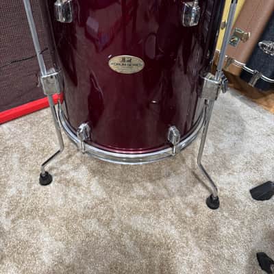 Pearl Forum Series Floor Tom Red Burgundy 16" W/ legs image 1