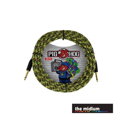 Pig Hog Graffiti Series 1/4" TS Instrument Cable – Yellow Graffiti – (Multiple Lengths) - PCH10GYW 10' (10 ft.) image 2