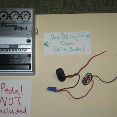 used 1980s genuine DOD double 9v battery clip for Performer series pedals  (NO pedals inlcuded / NO other parts included) battery clips work fine (pedal seen in pictures is provided as a reference) image 1