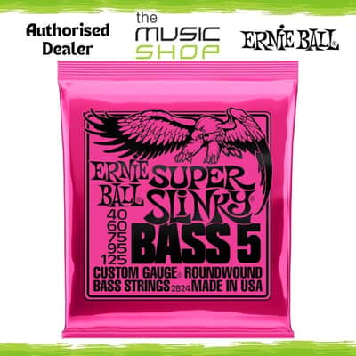 Ernie Ball 5-String Super Slinky Bass Guitar Strings, 40-125 - 2824 image 1