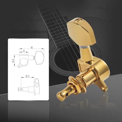6 Pieces 3L3R Guitar Tuning Pegs, Machine Heads for Electric and Acoustic Guitars, Single Screw Mount, Modern Universal Fit for Electric & Acoustic Guitars (Gold) image 2