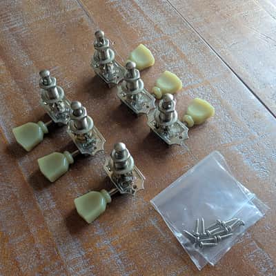 2001 Gibson Deluxe Tulip Vintage Style Tuning Pegs Set 3+3 CLEAN image 7