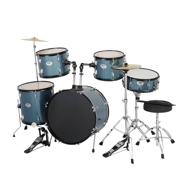 🎸5 Piece Full Size Acoustic Drum Kit with Snare, Cymbal, and Throne🎸 image 1