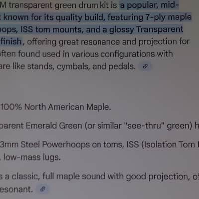 VTG MAPEX 16"x16" Emerald Green Floor Tom Drum - Maple Pro M - Gorgeous Clean image 9