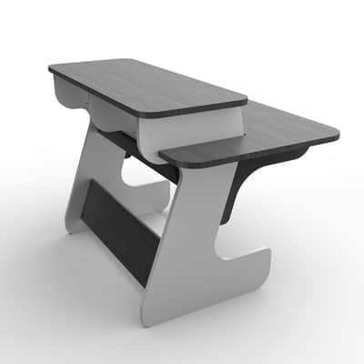 New Zaor Miza 61(Titanium Wenge)Studio Workstation with Rolling Tray for 61-key Keyboard & Rack Bays image 7