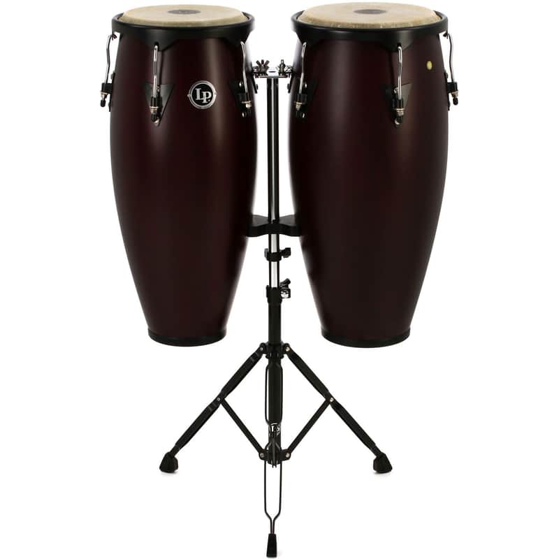 LP 10" & 11" City Conga Set w/ Stand in Dark Wood image 1