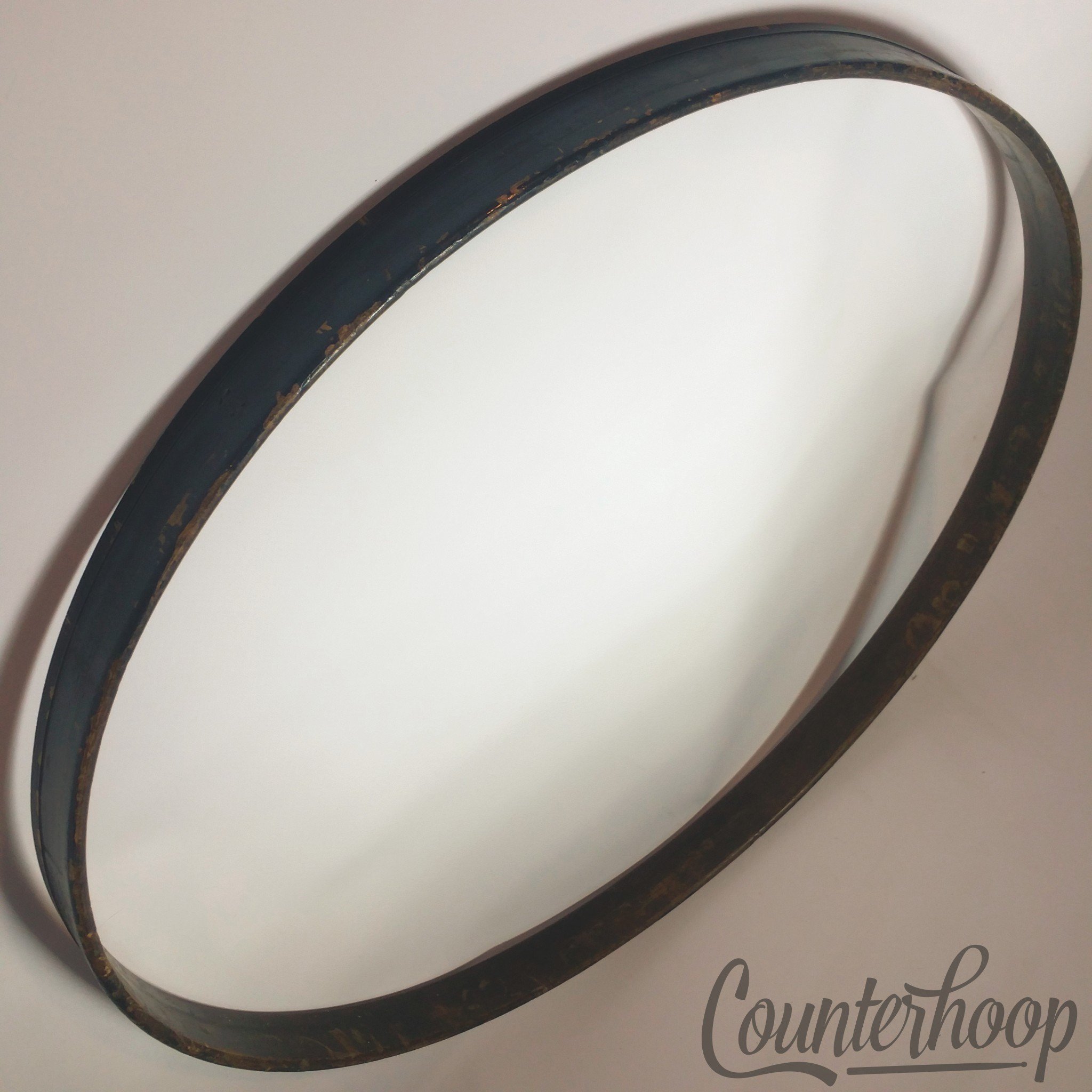 Leedy 26" Bass Drum Hoop/Rim Vintage 20s 1Ply 3/8"Thick Solid Maple Stain/Black — main photograph