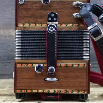Dino Baffetti 85 LN Eight Bass Series 21-Button Walnut Diatonic Accordion w/Case image 4