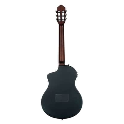 Ortega Guitars RTPSTD-SBK TourPlayer Thinline A/E Nylon - Satin Black - Open Box image 15