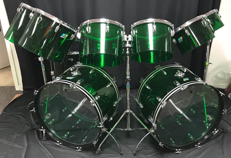 Ludwig  Green Vistalite Power Factory Drum Set image 1