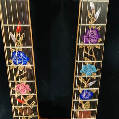 Blueberry Double Neck Acoustic & Electric Guitar -  Handmade with Seymour Duncan Pickups Built to Order in 90 Days image 9