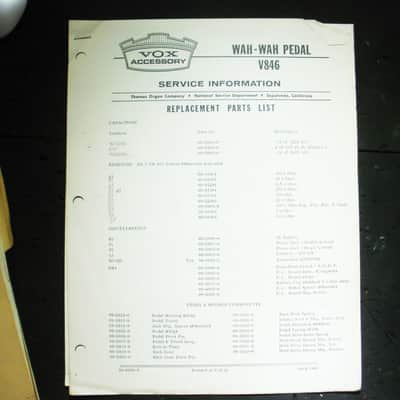 Vox V846 Wah Service manual image 1