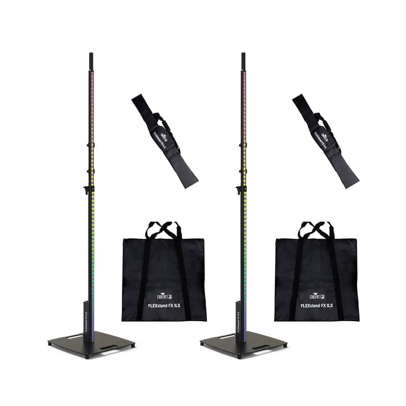 2x Chauvet DJ FLEXstand FX ILS telescoping stand with built-in LED strip & Bags image 1