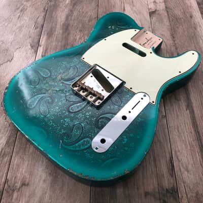 FRANCHIN Mars guitar body Sherwood Green Paisley Relic Aged Nitro Lacquer SS Poplar Telecaster-Tele-T-Style Made in Italy - Stock piece #23010626 image 6
