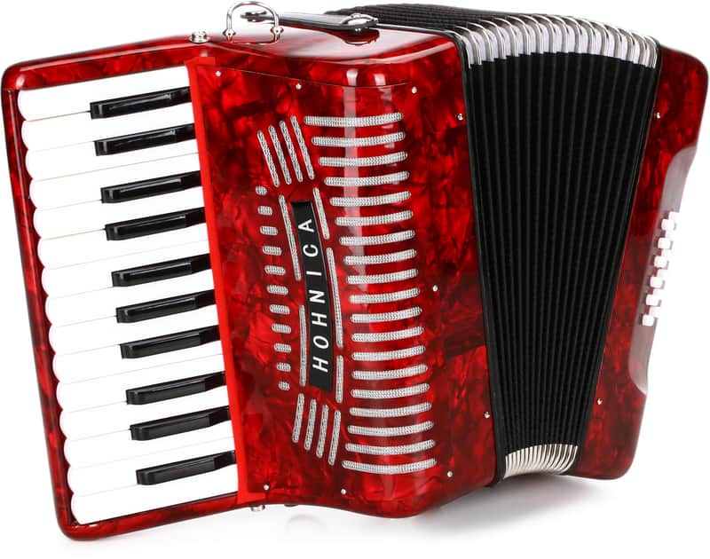 Hohner Hohnica 1303 12 Bass Piano Accordion - Pearl Red image 1