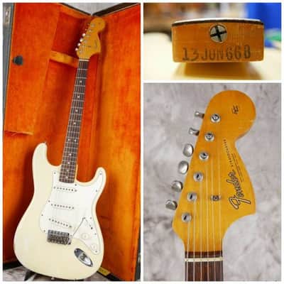 1966 Fender Stratocaster- Only Refin - Olympic White 3,3kg image 1