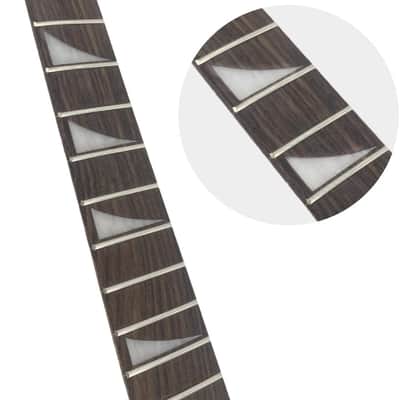 Electric Guitar Neck 24 fret 25.5 inch Maple Rosewood Fretboard Guitar Neck  Locking Nut Cool Inlay Bolt on heel image 4