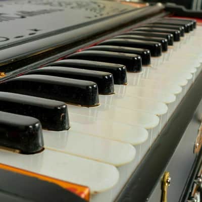 Handmade  9 Scale Changer Finish Portable Harmonium 3 Reeds Black Matt Musical Instrument image 5