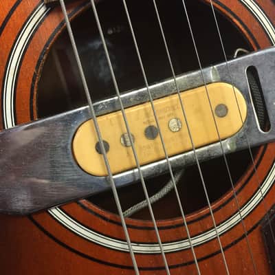 70's Harmony Stella Parlor Guitar w/60's DeArmond Pickup image 5