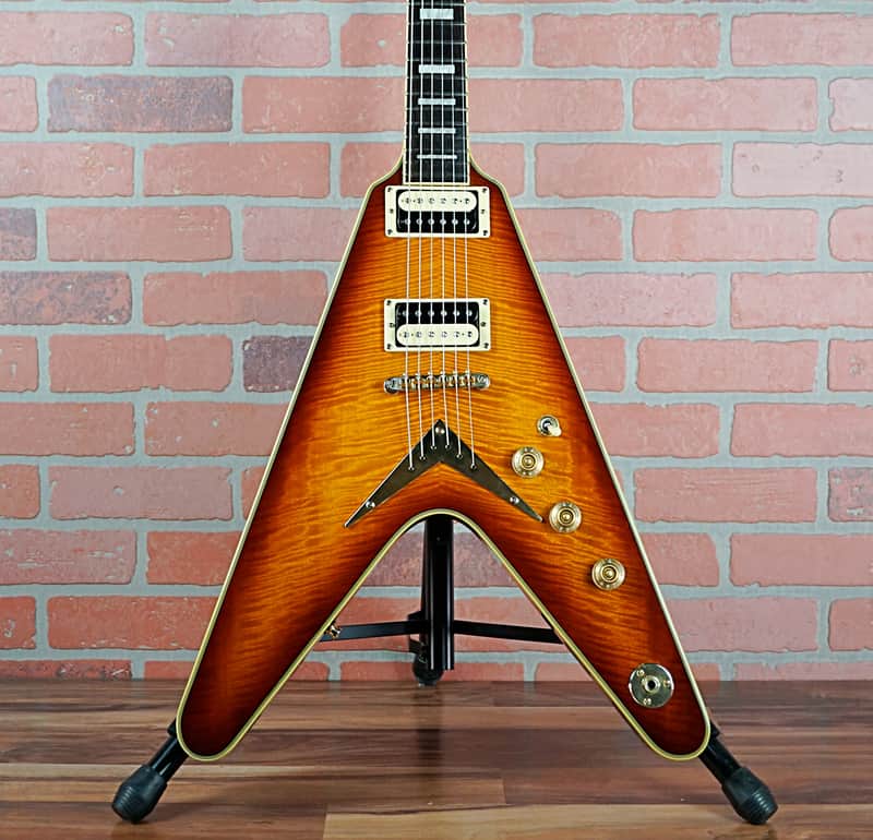 Dean V 79 Select Flame Top Vintage Sunburst With Matching