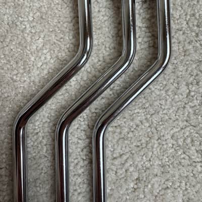Unknown Set of 3 Floor Tom Drum Legs with Rubber Tips - 18 1/2” x 10.5mm - Chrome image 2