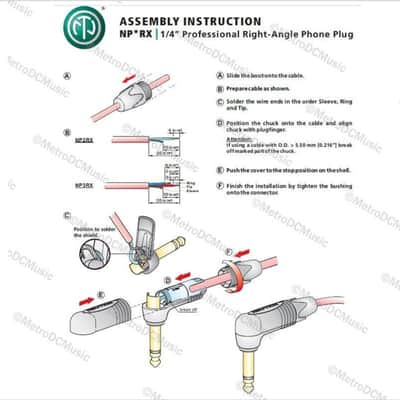 (2) Two Genuine NEUTRIK NP2RX Mono 1/4" Right Angle Cable Mount Plug (Nickel) image 5