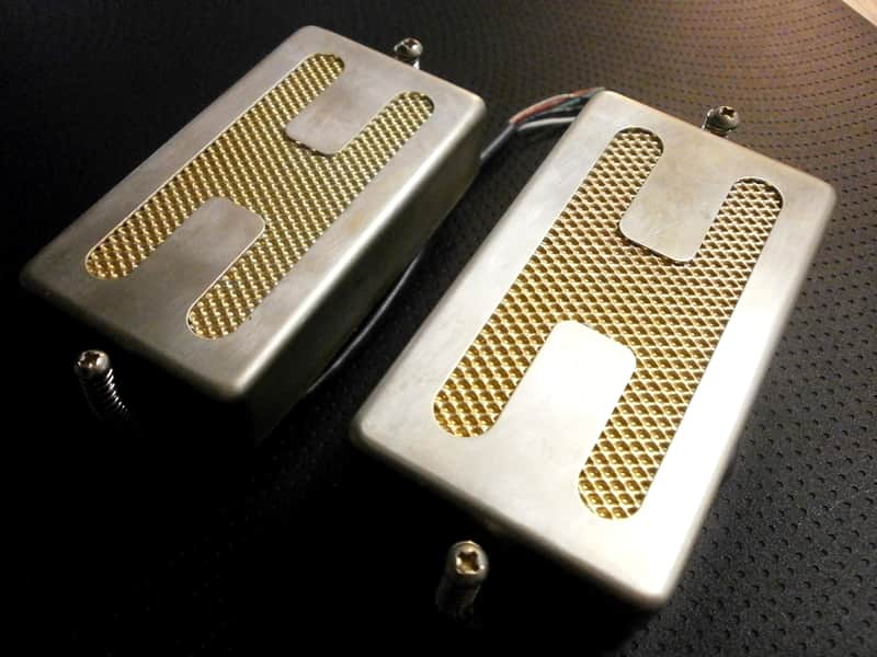Humbucker Pickups SET H COVER GOLD FOIL Relic/Aged Q Fits Fender Gibson LP SG Greco Ibanez Vintage PAF image 1